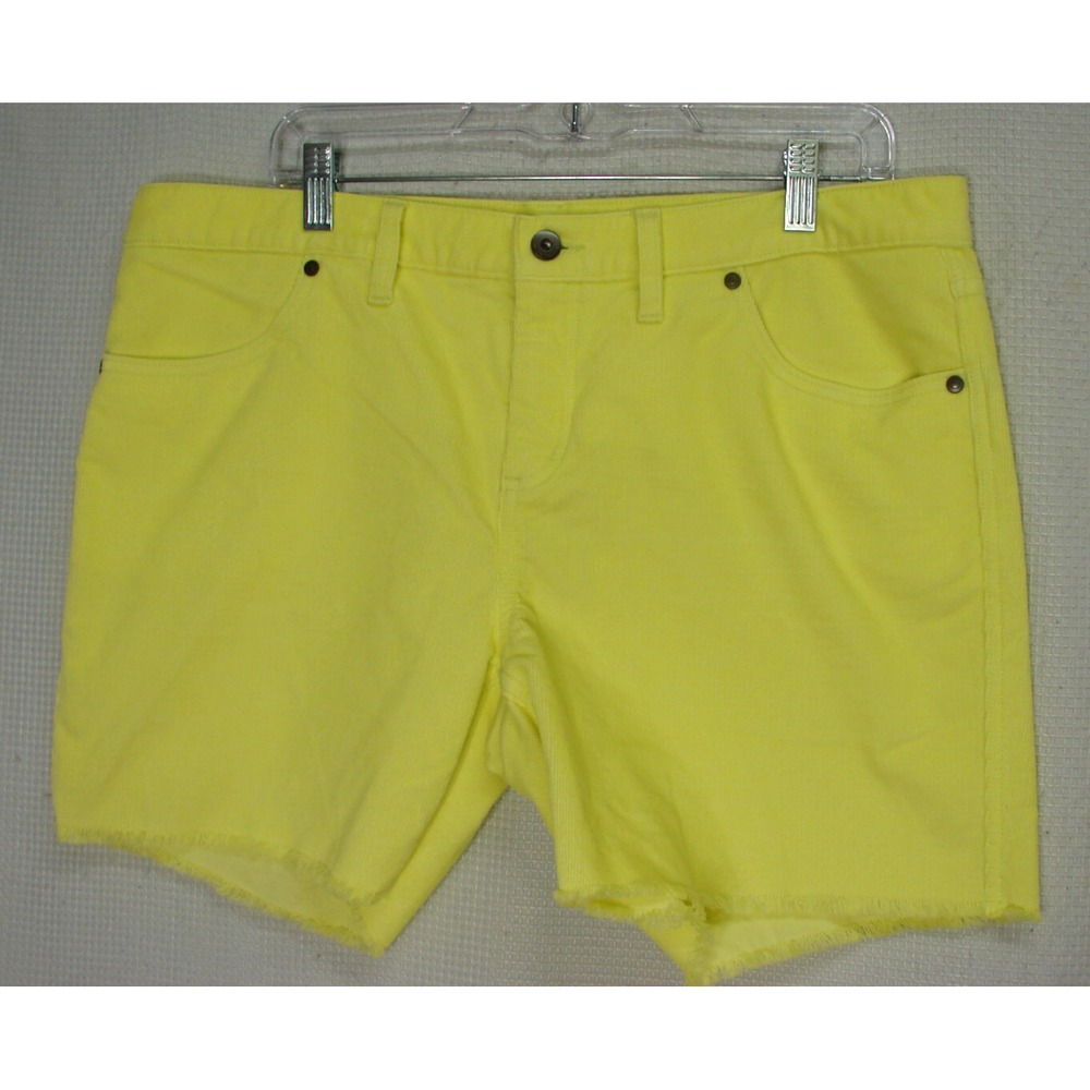 Carve Designs Oahu 6" Corduroy Organic Cotton Raw Hem Shorts Citron Yelllow 12